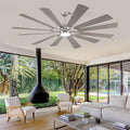 72'' Farmhouse Ceiling Fan with Light,12 Dual-Finish Wind Mill Blades, 3 Downrods, 6-Speed Reversible DC Motor, High CFM, 3CCT, Indoor Outdoor Modern Industrial Fans for Patio Commercial Shop Garage