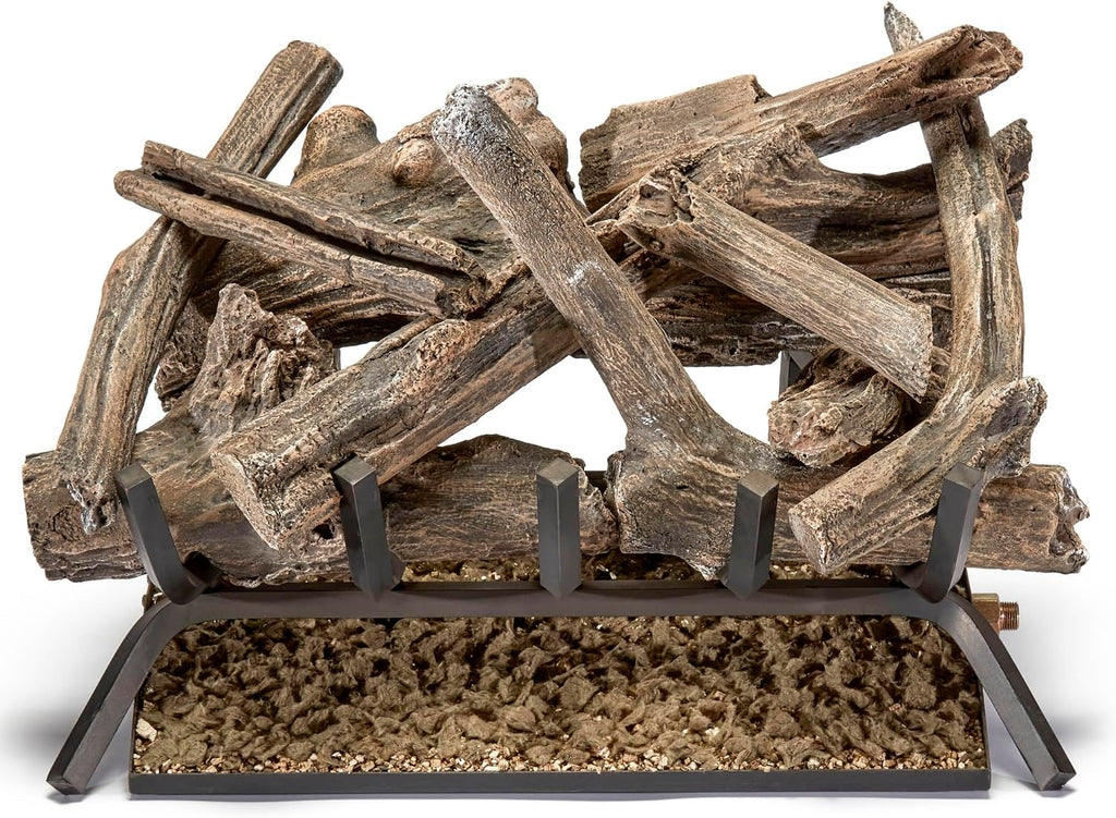 Bluegrass Living Vented Natural Gas Fireplace Log Set - 24 in. Driftwood, 55,000 BTU, Match Light - Model# BVL24-1
