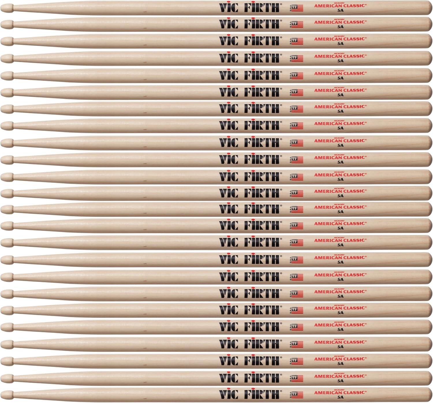 Vic Firth American Classic 5A Drumsticks - Pack of 12 Pairs