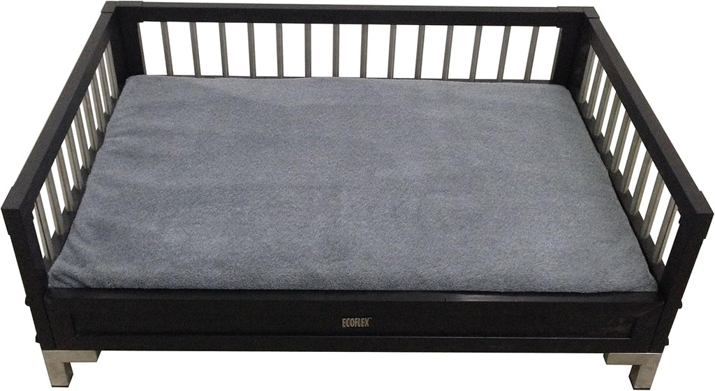 New Age Pet ecoFLEX Manhattan Raised Dog Bed w/Removable Cushion, Large, Espresso