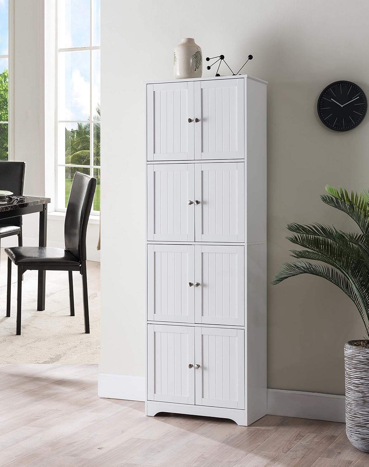 Kings Brand Furniture - Lyons 4-Tier 68' Kitchen Pantry Storage Cabinet with 8 Doors, White