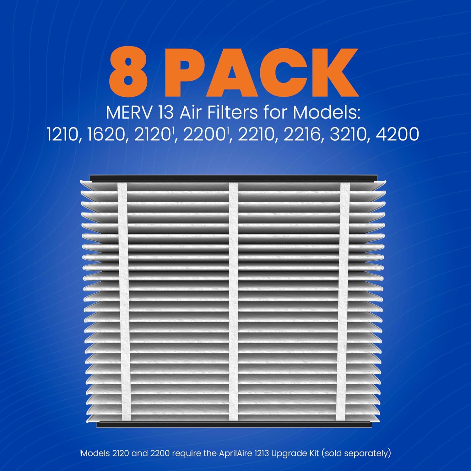 Genuine AprilAire 213 Replacement Filter for AprilAire Whole-House Air Purifiers - MERV 13, Healthy Home Allergy, 20x25x4 Air Filter (Pack of 8)