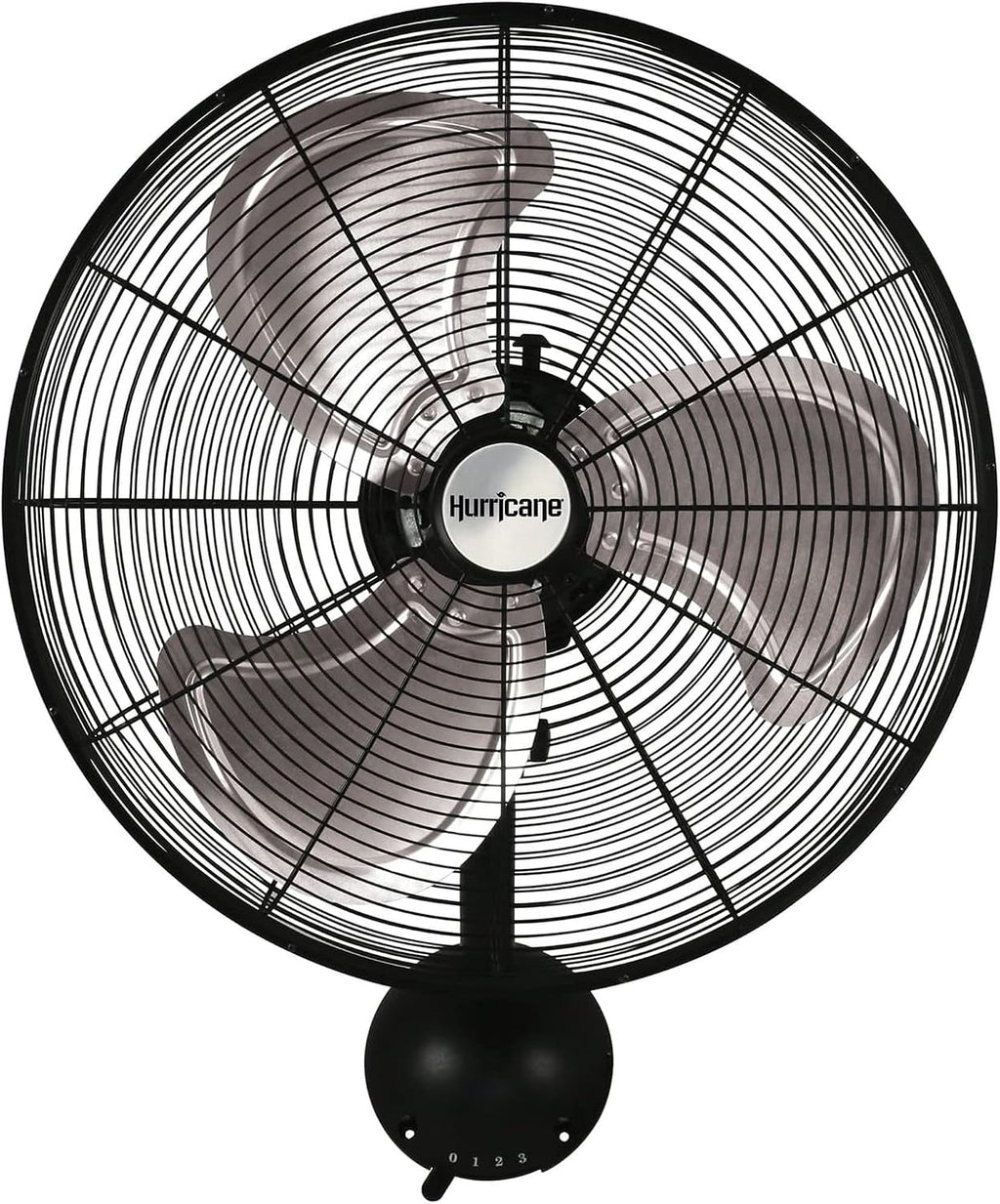 Hurricane Pro High Velocity Oscillating Metal Wall Mount Fan w/ 3 Speeds, Black, 20' - Corded Electric Air Cooling Unit w/ Powerful 4500 CFM Airflow for Home, Garage, Gym, Workshop & Greenhouse