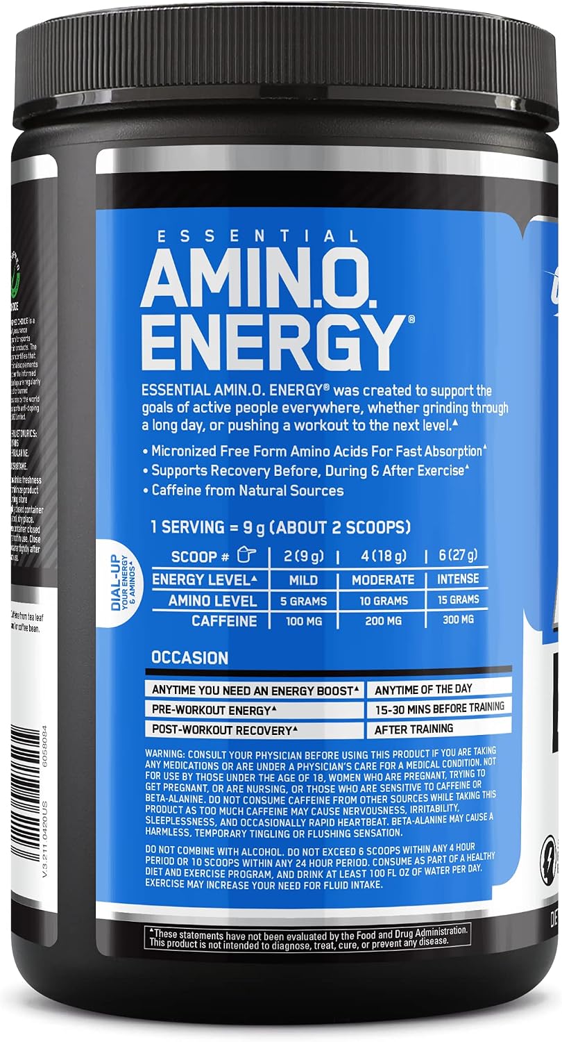 Optimum Nutrition Amino Energy - Pre Workout with Green Tea, BCAA, Amino Acids, Keto Friendly, Green Coffee Extract, Energy Powder - Blueberry Lemonade, 30 Servings (Packaging May Vary) (Pack of 6)