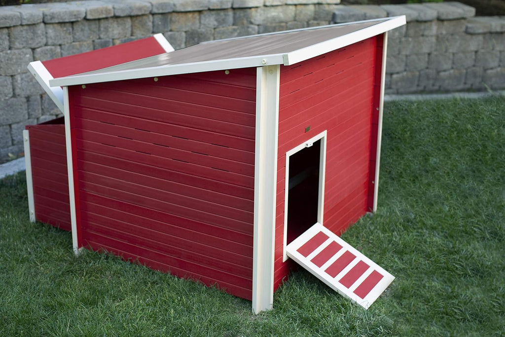 New Age Pet ECOFLEX Fontana Jumbo Chicken Coop, Urban Barn for 4 to 6 Chickens, Easy Assembly, Eco Friendly & Durable, Red
