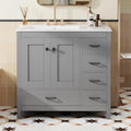 LUMISOL 36 Inch Bathroom Vanity with Sink, Freestanding Bathroom Cabinet with Ceramic Sink, Modern Single Vanity with Soft Close Doors & Drawers for Guest Bath, Master Suite, Rental, Grey