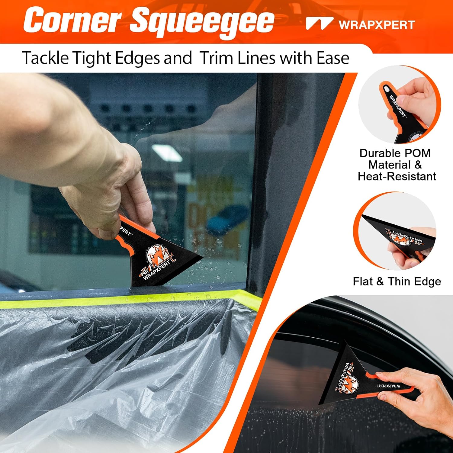 WRAPXPERT Window Tint Tools for Windshield/Rear/Side/Quarter Glass Window Film Installation, 20-in-1 Kits with LCD Heat Gun, Car Tint Squeegees, Utility Knives, Metal Trimming Scraper, Cleaning Cloth