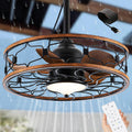 Outdoor Ceiling Fans for Patios Waterproof, Plug in Gazebo Fan Outdoor Hanging with Hook, 3 Color Light Remote Control, Strong 6 Speed, 20' Small Wet Rated for Outside Porch, Pergola, Garage