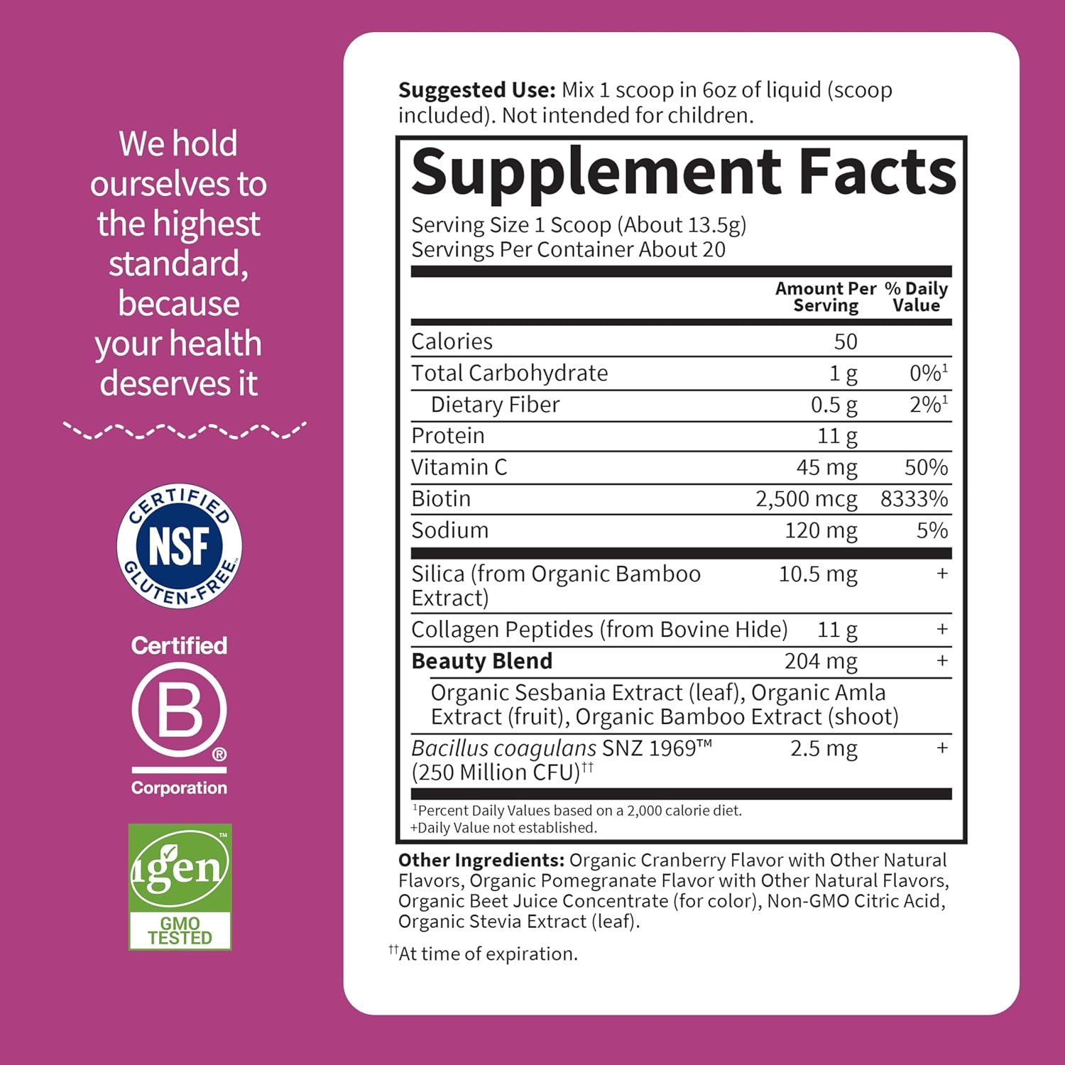 Garden of Life Grass Fed Collagen Beauty - Strawberry Lemonade, 20 Servings, Powder for Women Men Hair Skin Nails, Hydrolyzed Collagen Peptides Protein Powder Supplement (Pack of 6)