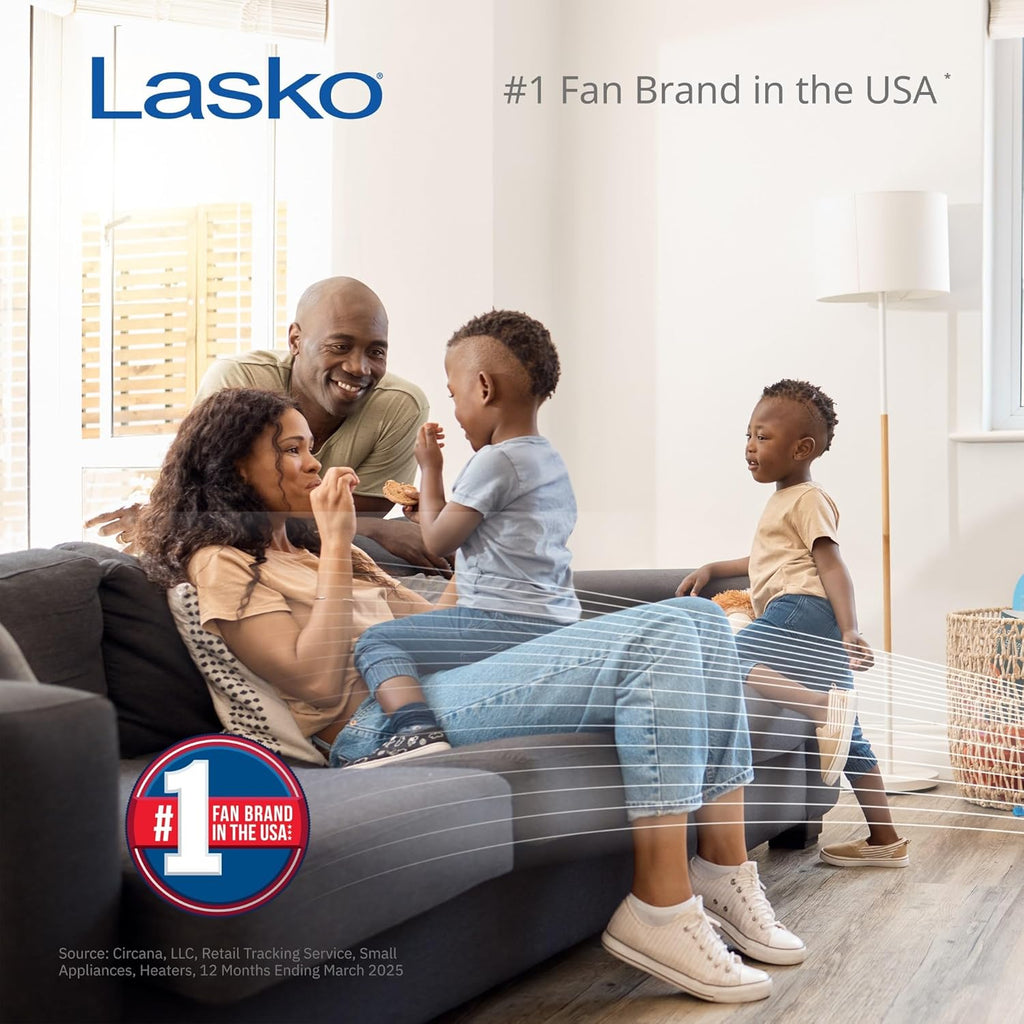 Lasko 42' Portable Outdoor Tower Fan with Bluetooth Technology for Decks, Patios and Porches with 4 Speeds, Night Mode, Internal Oscillation, Black, YF200, Large