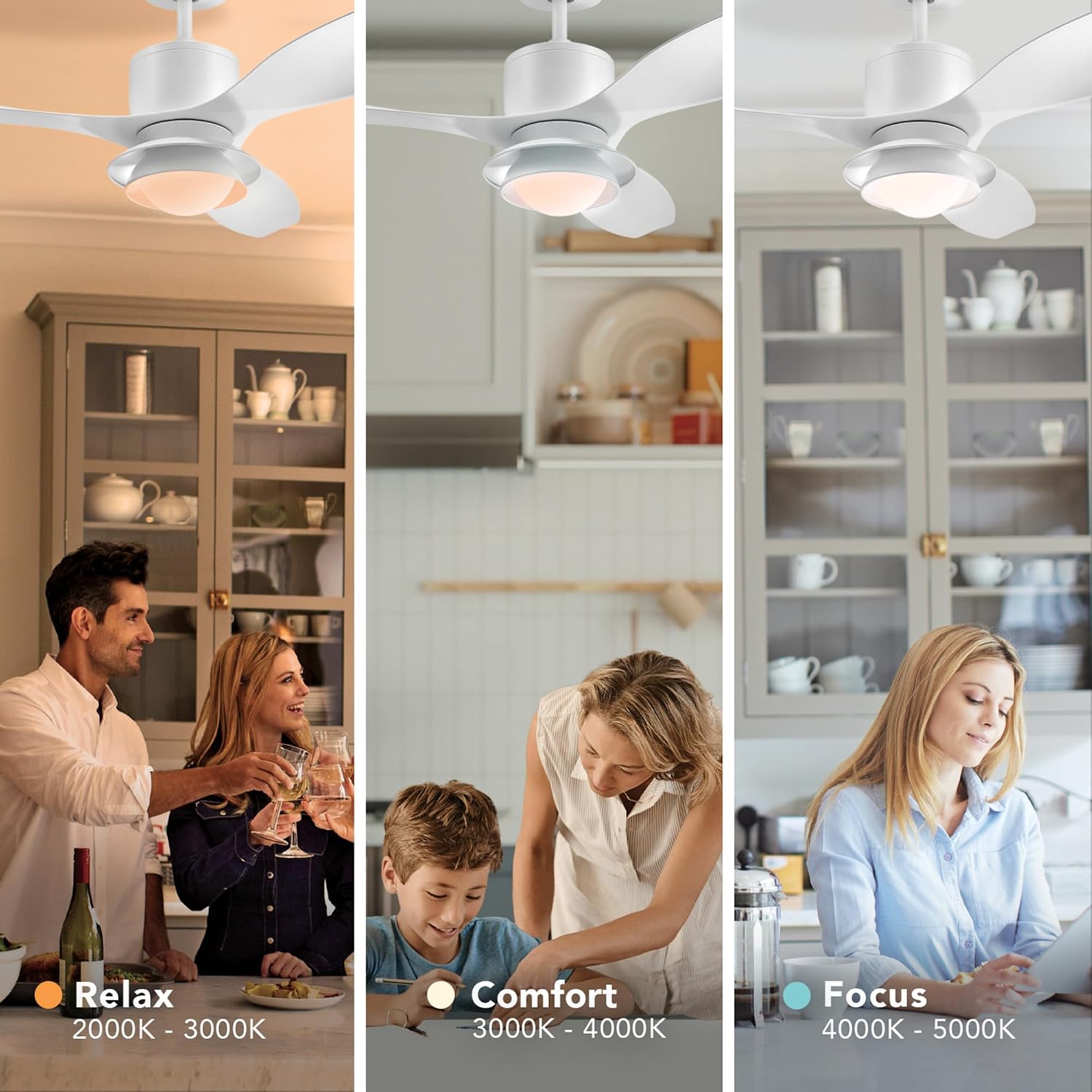 Globe Electric Oswald 48 in. Smart Ceiling Fan with LED Light, Energy Saving, Reversible Airflow, Remote Control, Whisper Quiet DC Motor, 6 Speeds, White
