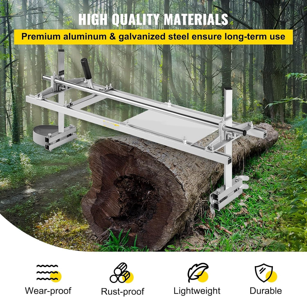Chainsaw Mill Planking Milling 24 36 48 Inch Guide Bar Wood Lumber Cutting Tools Portable Aluminum Steel Chain Saw Mill, DIY Tools(14-24 Inch)