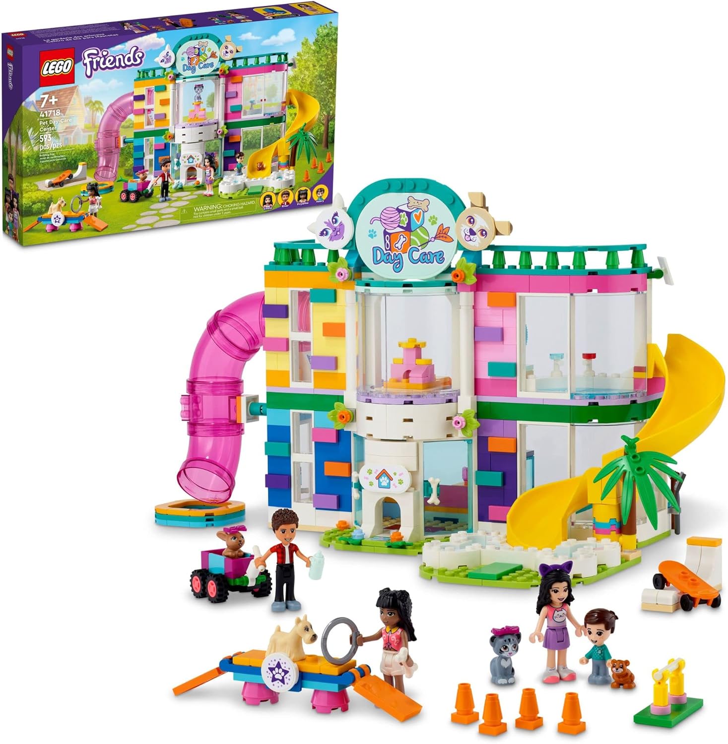 LEGO Friends Pet Day-Care Center 41718 Animal Set, Heartlake City Toy, Birthday Gifts for Kids, Girls and Boys 7 Plus Years Old, with Doggy Figure & 3 Mini Dolls
