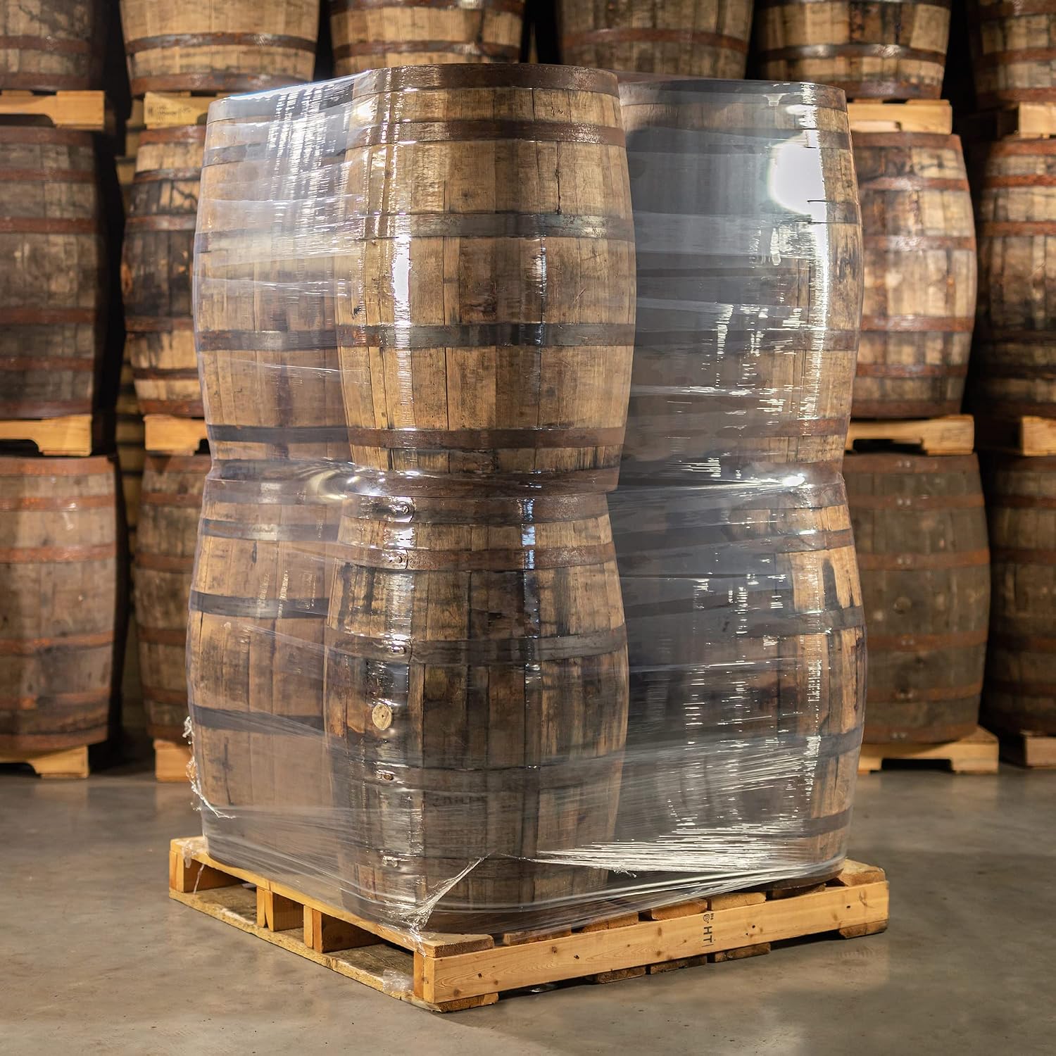 Midwest Barrel Company Authentic Bourbon/Whiskey Barrel (53 Gallon) Used Genuine American White Oak Wood Barrel for Decoration, Furniture & DIY Projects - 8 Barrels