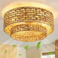 Boho Caged Ceiling Fan with Lights Flush Mount, Handwoven Layered Rattan Fandelier ceiling fan with Remote Control, Reversible 6-Speed Enclosed Ceiling Fan Light for Bedroom, Living Room, Nursery, E26