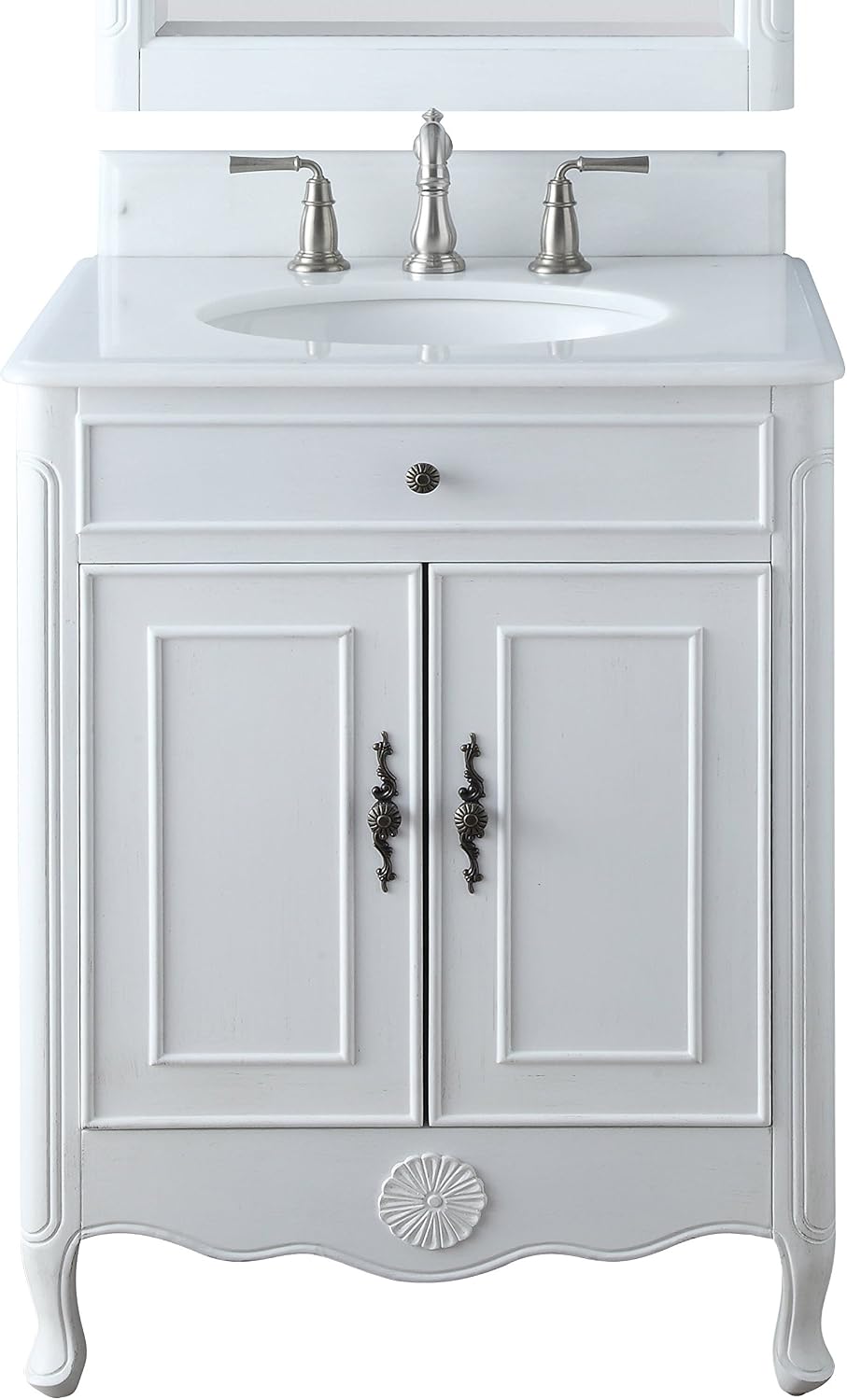 26' Daleville Antique White Shabby Chic Bathroom Sink Vanity 838AW