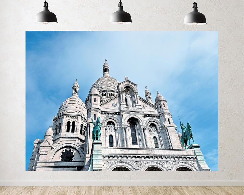 Trykid 20x10ft White Stone Basilica Backdrop Green Bronze Statues Clear Sky Photography Background European Landmark Tapestry Party Decoration Photo Studio Prop Fabric