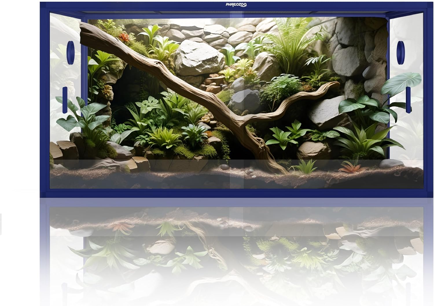 Phailozoo 120 Gallon Bearded Dragon Tank,Stackable Reptile Enclosure with Front Sliding Tempered Glass Doors,Easy Assembly Aluminum Frames Reptile Tank for Snake & Lizard