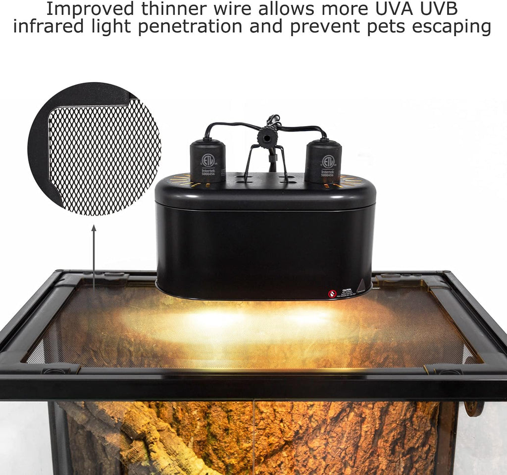 REPTI ZOO Tempered Glass Reptile Terrarium 30 Gallon, Wide Reptiles Tank 30' x 12'x 18' for Reptile Pets Bearded Dragon Gecko Lizard, Double Front Opening Doors Top Screen Ventilation