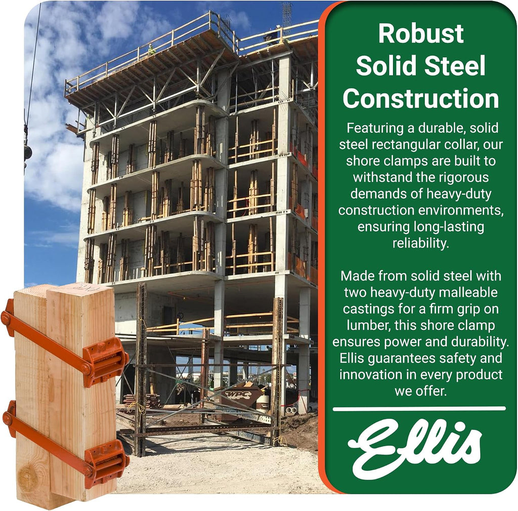Ellis Shore Clamps - 6x6 Lumber Size, Adjustable Support System, Durable & Secure, Long-Lasting for Woodworking