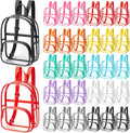 Aliceset 30 Pcs Clear Backpack Bulk Waterproof Transparent Colorful Bookbag Donation Supply Kits for Women Men (18 Inch)