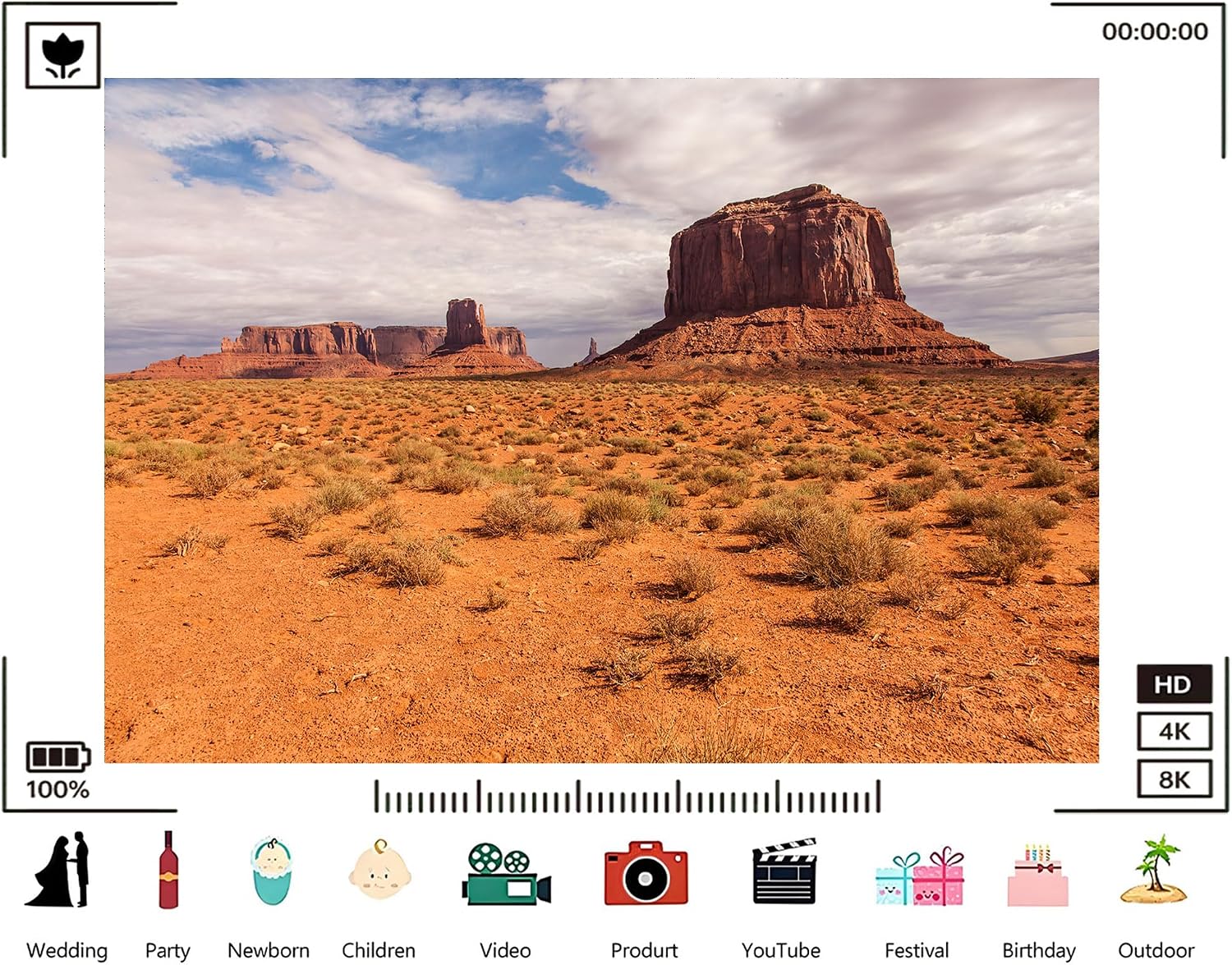 Trykid 20x10ft Red Rock Desert Backdrop Sandstone Buttes Clear Blue Sky Arid Landscape Western Scenery Photography Background Tapestry Party Decoration Photo Studio Prop Fabric