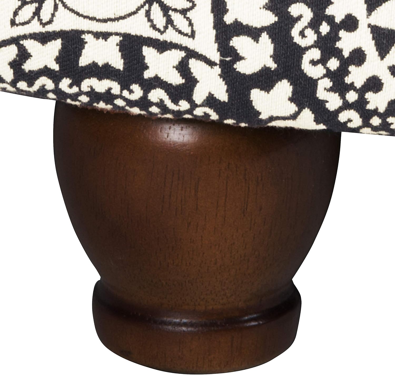 Homepop Home Decor | Upholstered Round Storage Ottoman | Ottoman with Storage for Living Room & Bedroom, Black and White Medallion Large