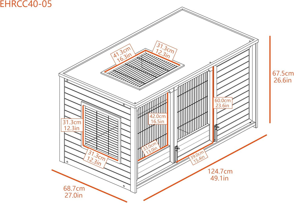 New Age Pet ECOFLEX Cozy Critter Chateau, Small Animal Hutch, 7.6 Sq Ft Living Space