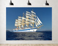 Trykid 20x10ft Tall Ship Sailing Backdrop White Sails Blue Ocean Clear Sky Nautical Photography Background Maritime Adventure Tapestry Party Decoration Photo Studio Prop Fabric