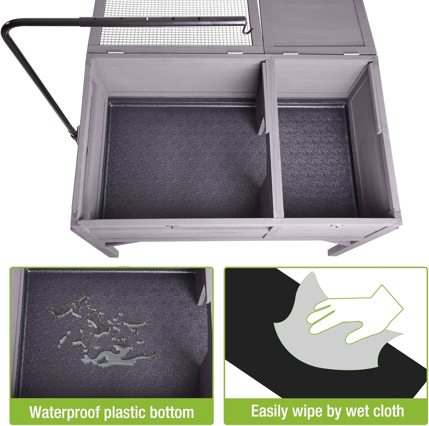 GUTINNEEN Tortoise House Indoor Tortoise Enclosure Habitat Wooden Turtle Cage with Lamp Holder Raised Detachable Legs