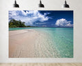 Trykid 20x10ft Clear Turquoise Shoreline Backdrop Pristine Tropical Island Water Photography Background Vacation Theme Tapestry Party Decoration Photo Studio Prop Fabric