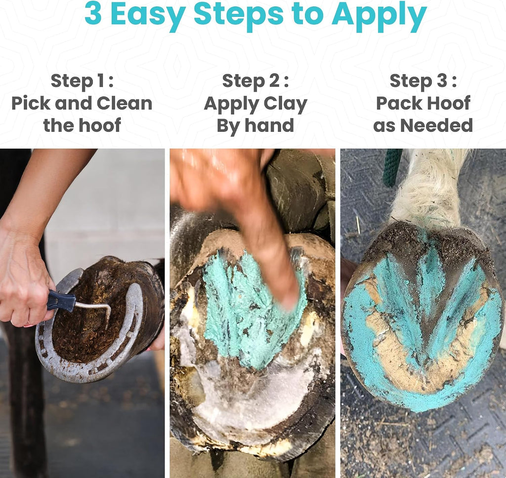 *New Heat Resistant Formula* Horse Hoof Thrush Treatment Clay and White Line Equine Care: Effective on Horses, Cows, Goats, Sheep, Pigs and All Hooved Animals-7lb Bucket