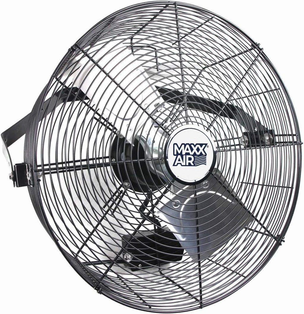 Maxx Air Wall Mount Fan | 18' Commercial Grade Fan for, Garages, Shop, Barns and Patios for Outdoor Use | Easy Operation and Powerful 1,450 CFM | Industrial Wall Mount