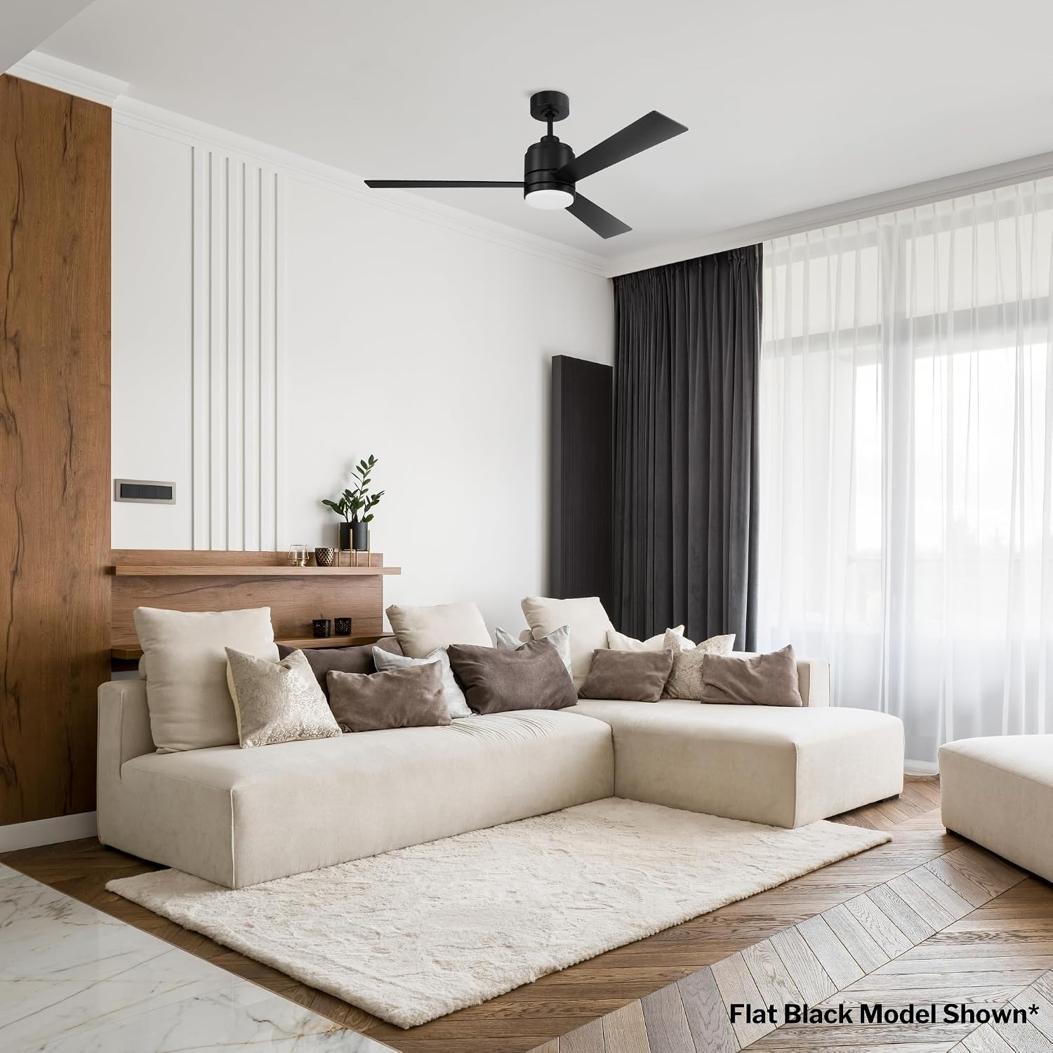 Craftmade McCoy 52' Indoor Ceiling Fan | 3-Blade Brushed Nickel | Integrated 18W Dimmable 3000K LED Light | Hardwired Wall Control, 4-Speed Reversible Motor | Rated for Indoors Only