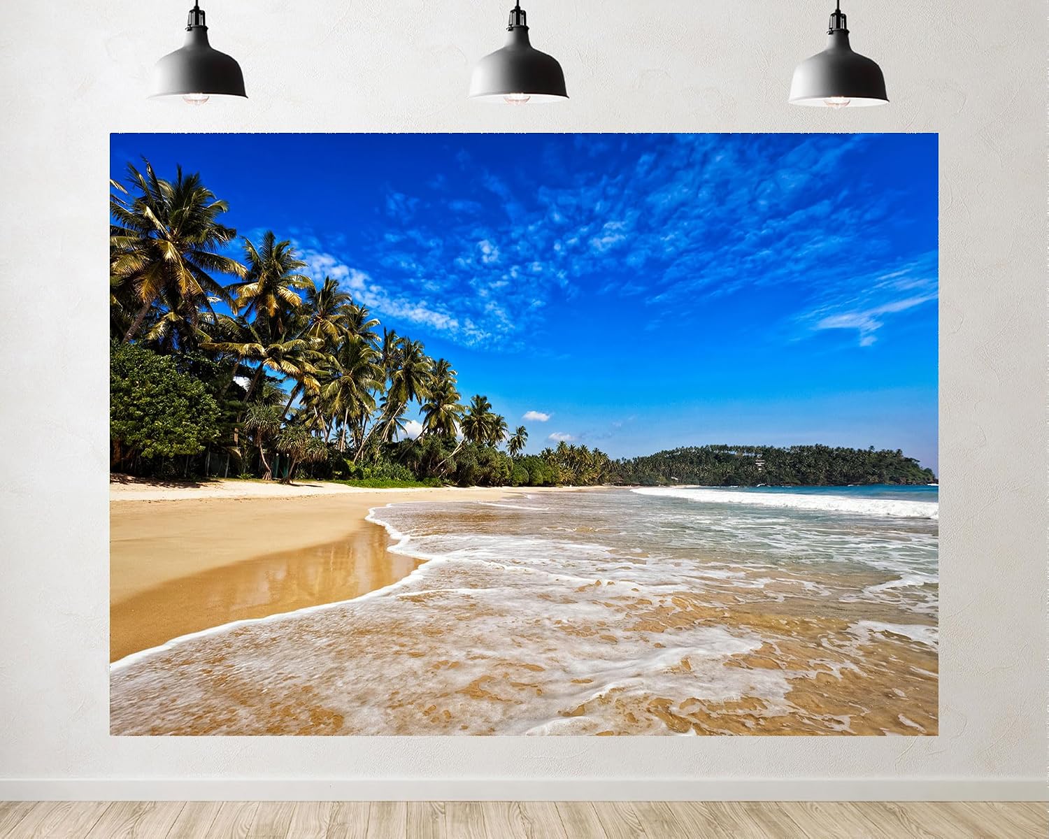 Trykid 20x10ft Tropical Beach Palm Backdrop Sunny Clear Pristine Photography Background Summer Vacation Tapestry Party Decoration Photo Studio Prop Fabric
