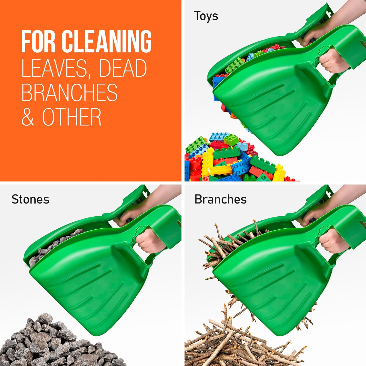 Leaf Collector, Leaf Scoops, Hand Rake for Leaf Picker Upper Gardening Hand Tools, Lawn Cleaning Garden Rake 9 Pair Leaf Scoop, Green Plastic Leaf Grabber, by Superio