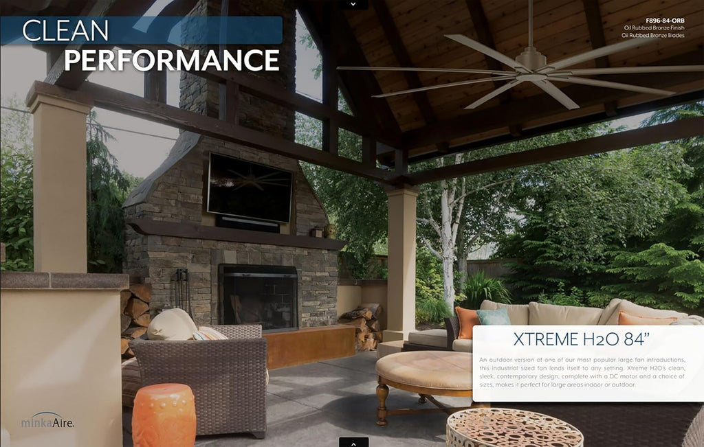 MINKA-AIRE F896-84-ORB Xtreme H2O 84 Inch Outdoor Ceiling Fan with DC Motor, Oil Rubbed Bronze