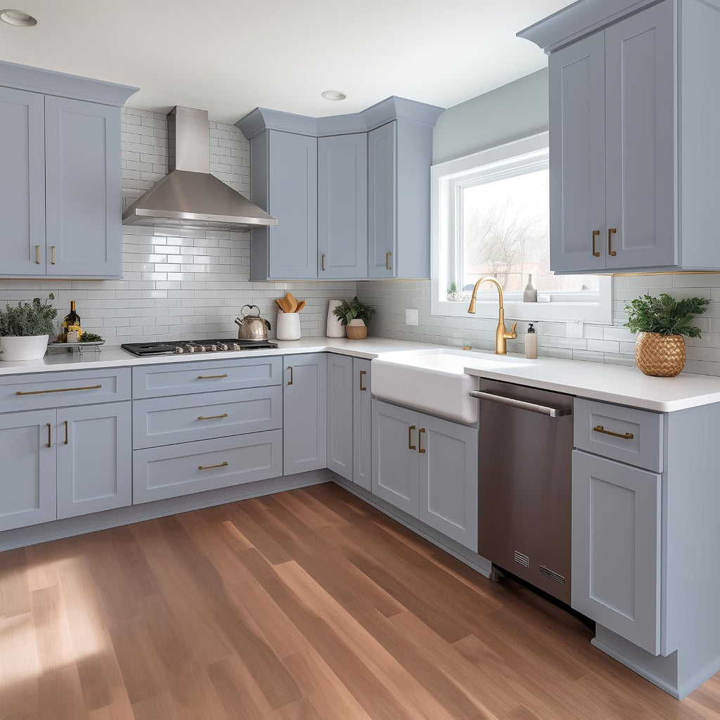 33 Inch RTA Kitchen Sink Base Cabinet - Solid Wood Shaker Style Farmhouse Cabinet with Soft Close Doors, Fits 24-30 Inch Undermount Sinks, Ready to Assemble (Gray)