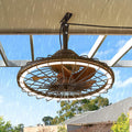 20' Outdoor Ceiling Fans with Light for Patios, IP65 Waterproof Plug in Ceiling Fan, Gazebo Hanging Fan with Remote Control App, Dimmable LED, 6-Speeds for Porch Pergola
