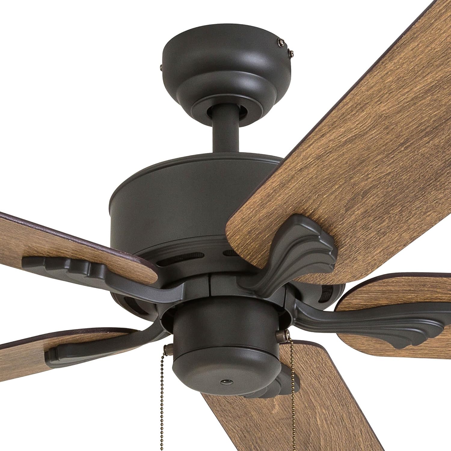 Prominence Home Glencrest, 52 Inch Farmhouse Ceiling Fan with No Light, Remote Control, Three Mounting Options, 5 Dual Finish Blades, Reversible Motor - 50682-01 (Bronze)