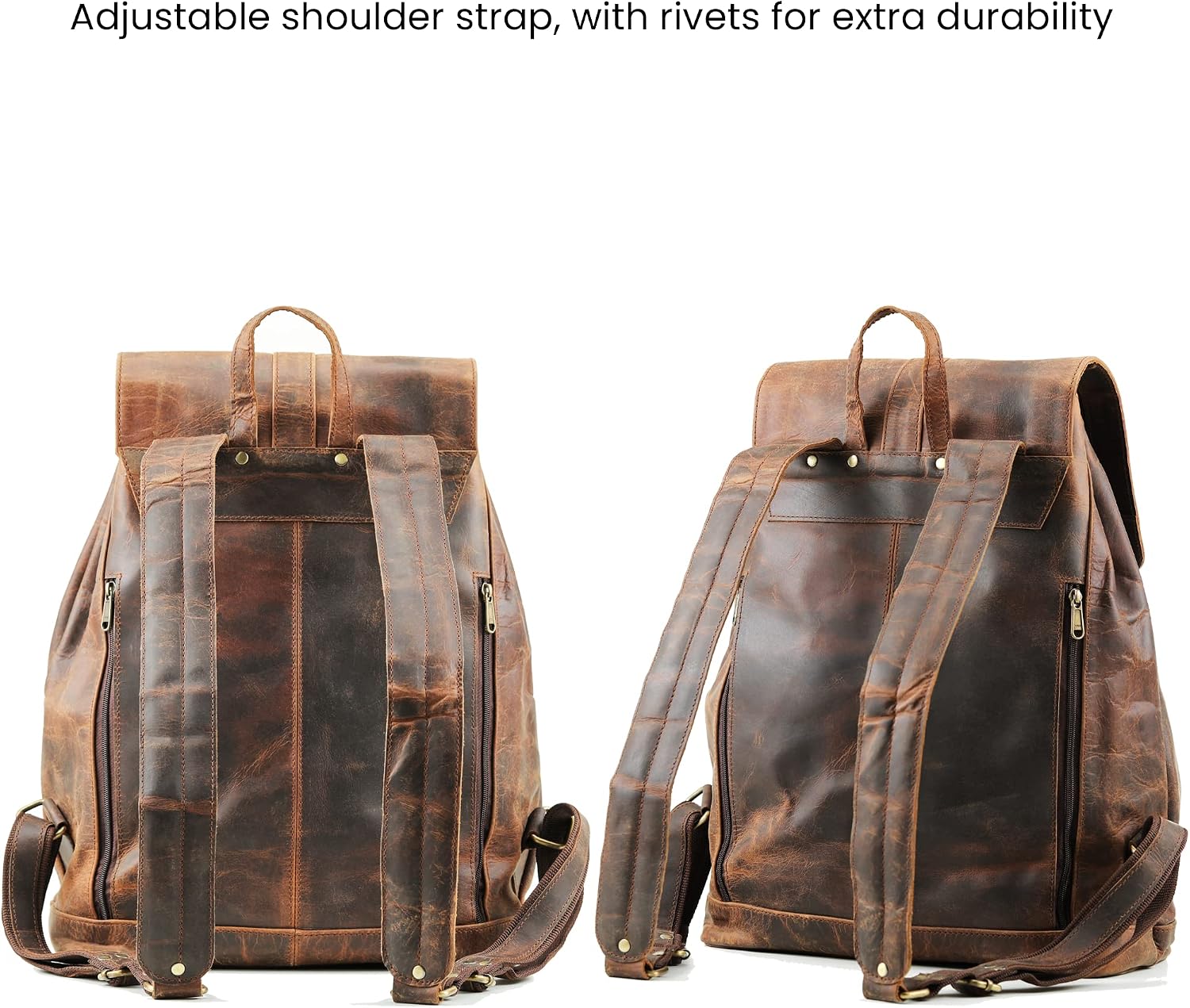 Handmade World Full Grain Buffalo Leather Backpack for Men Fit Upto 17 Inch Laptop Travel Business Rucksack Trailblaze Expedition Vintage Brown Carry On Work Bag Travel Knapsack