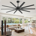 Fanbulous 72 Inch Large Ceiling Fan Without Light, Modern Indoor/Outdoor Ceiling Fans No Light with Remote,6-Speed Reversible Quiet DC Motor, 10 Blade for Bedroom,Living Room,Patio,Garage(Black)