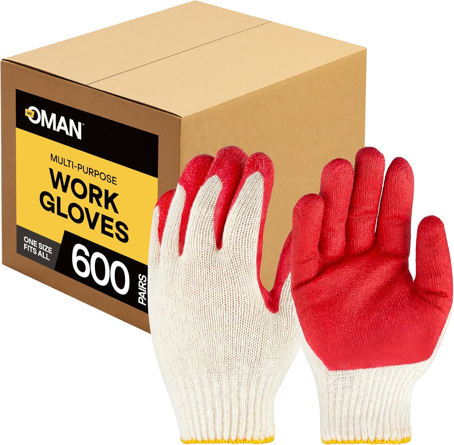 Oman Work Gloves Bulk, Latex Coated Work Gloves, Red Dipped Coated Gloves from Korea for Construction & Gardening