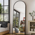 GLSLAND 26' x 71' Arched Full Length Mirror - Black Full Body Mirror - Extra Large Floor Mirrors for Bedroom, Living Room, Bathroom