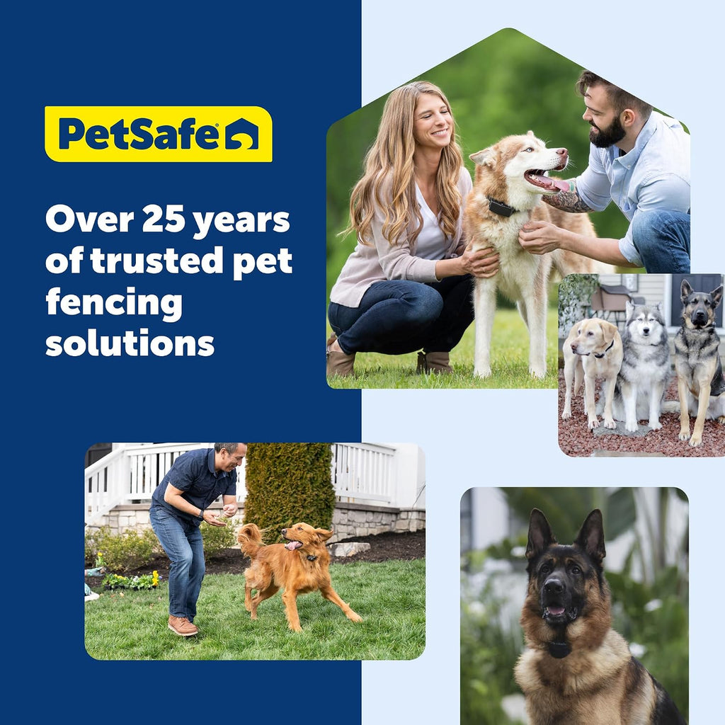 PetSafe Stay & Play Compact Wireless 2-Dog Fence, LCD Screen to Adjust the Circular Boundary, Secure up to 3/4 Acre Area, Use for All Your Pets, Portable System