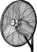 Hurricane Pro Commercial Grade Oscillating Metal Wall Mount Fan w/ 3 Speeds, Black, 20' - Corded Electric Air Cooling Unit w/ Powerful 4600 CFM Airflow for Home, Garage, Gym, Workshop & Greenhouse