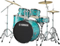 Yamaha Rydeen 5-Piece Drum Set With 20' Bass Drum, Floor Tom, 2 Toms With Ball Clamp And Wood Snare Drum, Turquoise Glitter