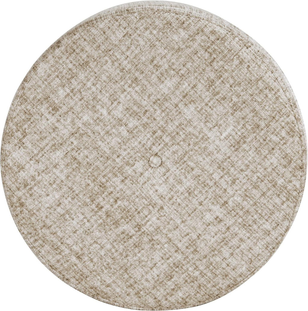 HomePop 24' Large Round Storage Ottoman - Cream Textural Woven