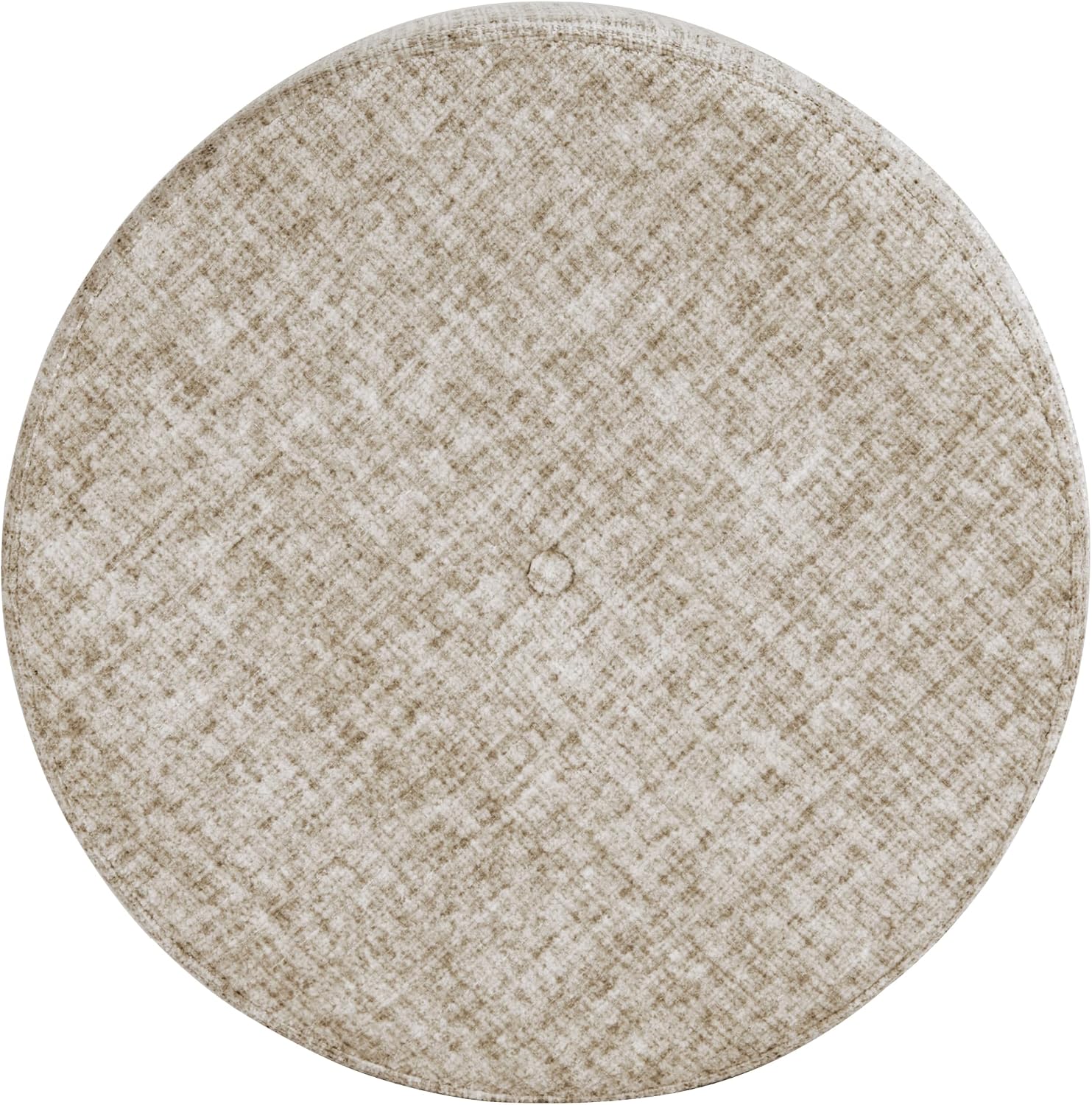 HomePop 24' Large Round Storage Ottoman - Cream Textural Woven