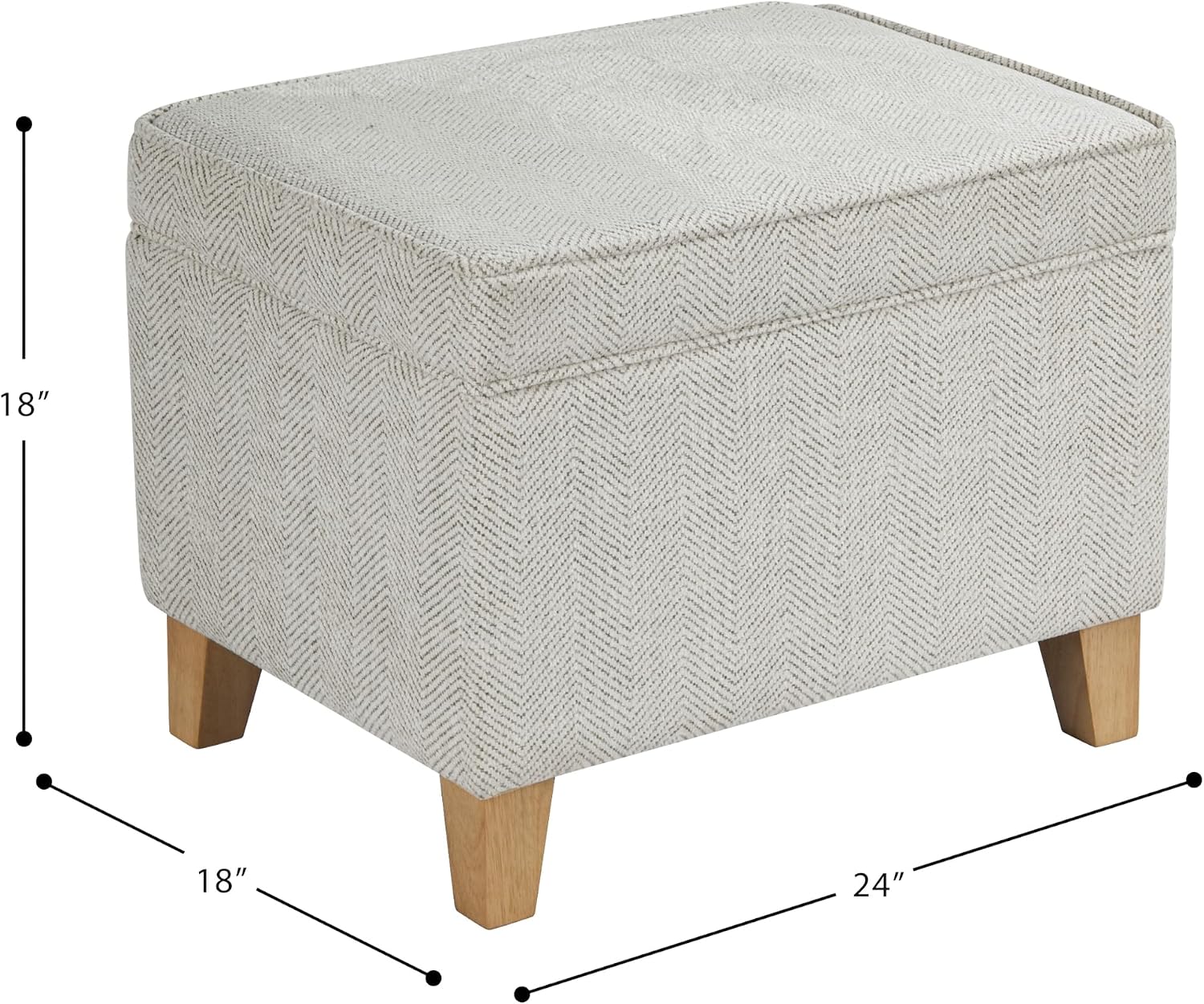 HomePop 24' Medium Storage Ottoman - Cream Chevron Woven